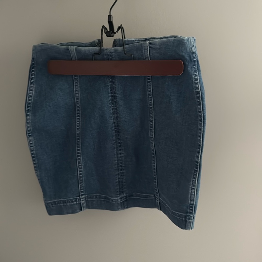Free people denim mini skirt